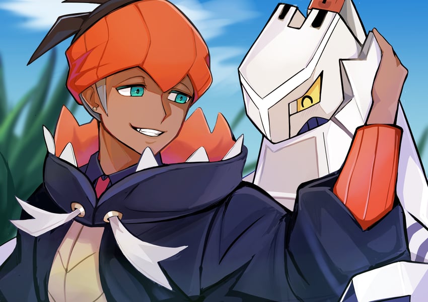 raihan and duraludon (pokemon and 1 more) drawn by tabi_(cufs5442)