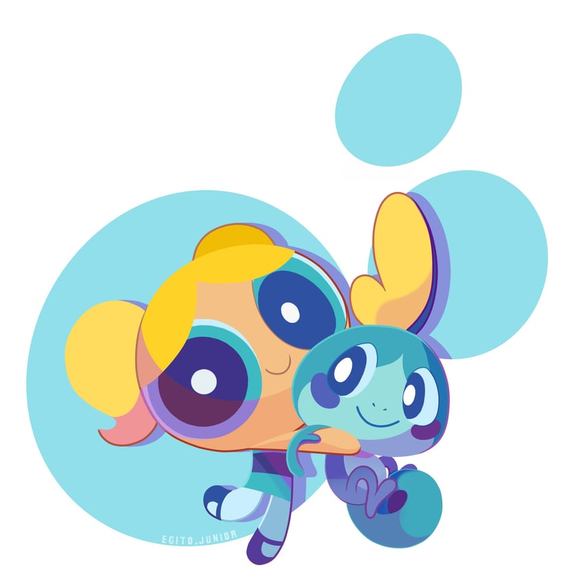 sobble and bubbles (pokemon and 1 more) drawn by egitojuniior