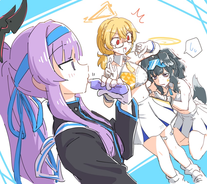 hibiki, kotori, and utaha (blue archive) drawn by hariyaa