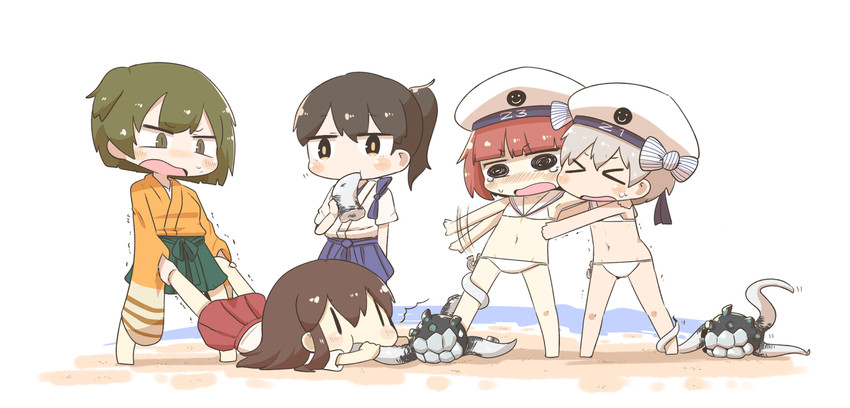 kaga, akagi, hiryuu, z1 leberecht maass, z3 max schultz, and 1 more (kantai collection) drawn by inishie