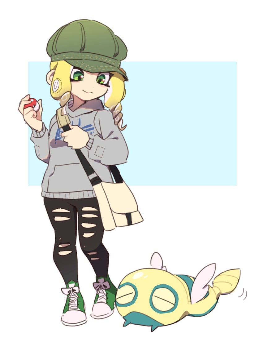 octoling player character, octoling girl, and dunsparce (pokemon and 1 more) drawn by dede_(qwea_00000)