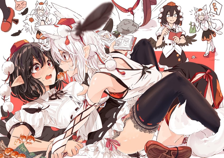 shameimaru aya and inubashiri momiji (touhou) drawn by kagami_toufu