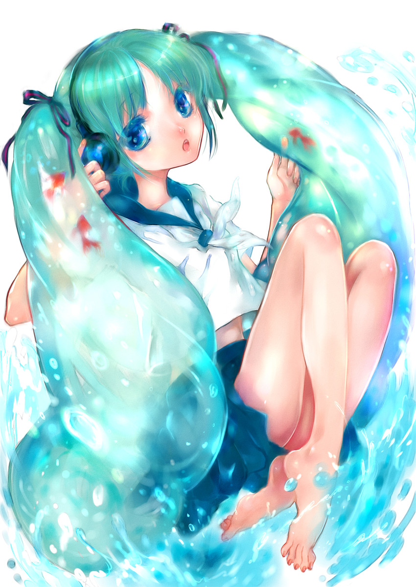 hatsune miku and bottle miku (vocaloid) drawn by wata_neko