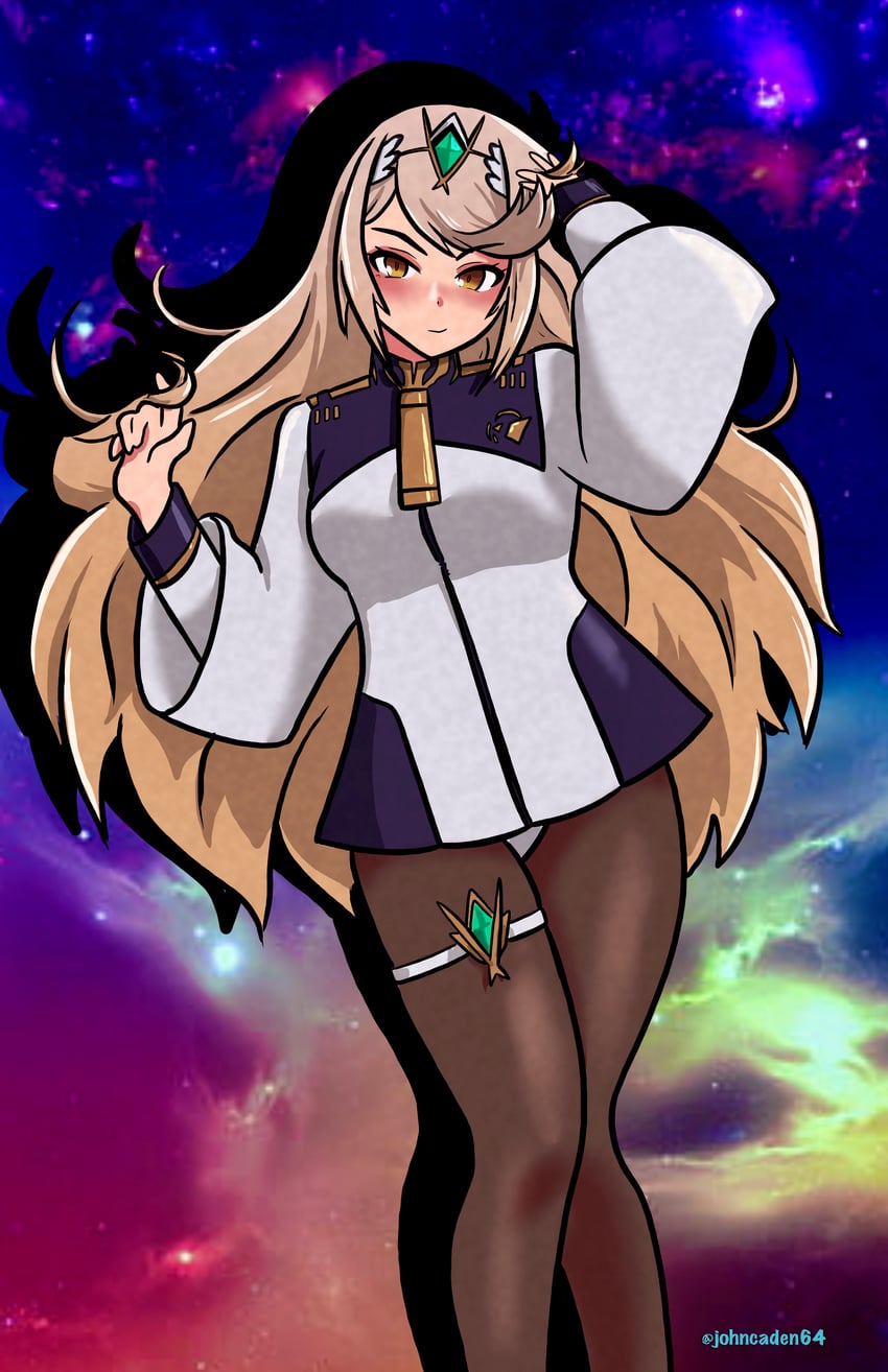 mythra and suletta mercury (gundam and 3 more) drawn by johncaden