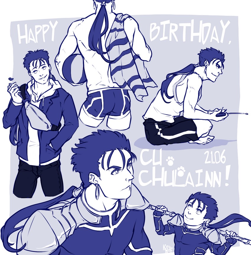 cu chulainn (fate and 1 more) drawn by keyhof
