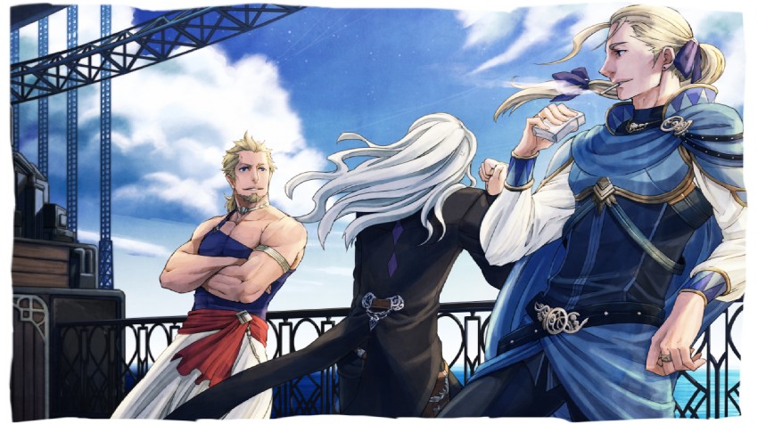 edgar roni figaro, sabin rene figaro, and setzer gabbiani (final fantasy and 1 more) drawn by yuzukarin
