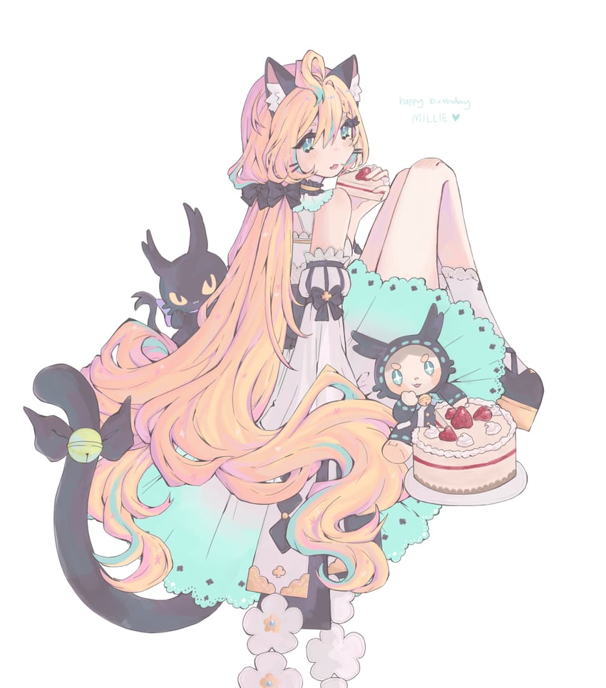 millie parfait, lucie, and famillie (nijisanji and 1 more) drawn by tofuuiii