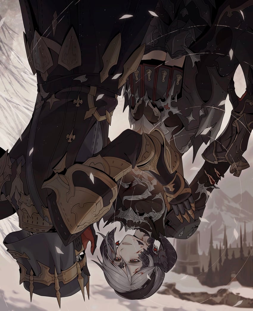 warrior of light, dark knight, and fray myste (final fantasy and 1 more) drawn by 7nite