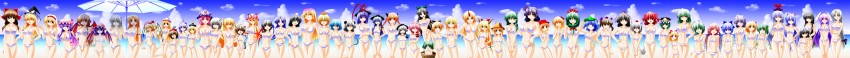 hakurei reimu, kirisame marisa, remilia scarlet, flandre scarlet, izayoi sakuya, and 56 more (touhou) drawn by engo_(aquawatery)