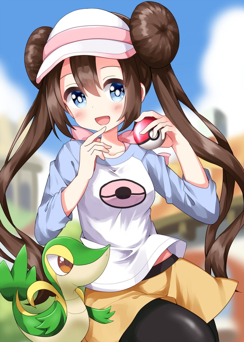 rosa and snivy (pokemon and 1 more) drawn by ruu_(tksymkw)