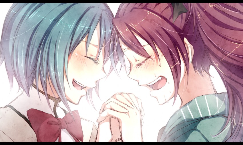 miki sayaka and sakura kyoko (mahou shoujo madoka magica) drawn by aotuki