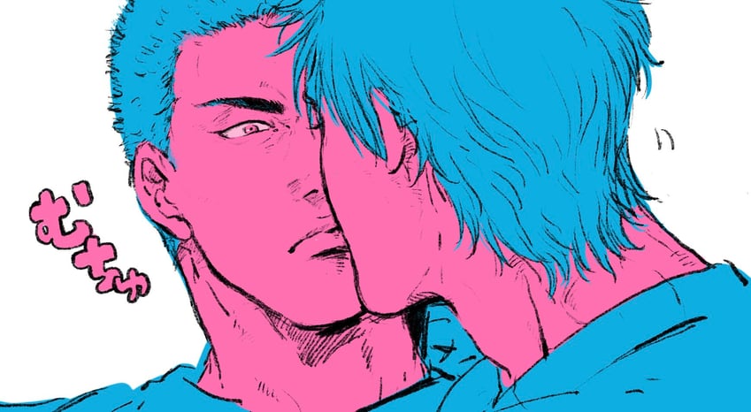sakuragi hanamichi and rukawa kaede (slam dunk) drawn by godfather_jiji