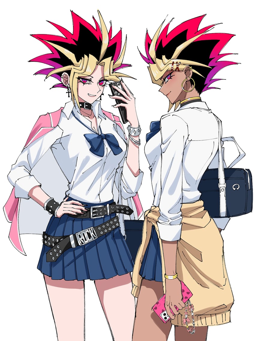 yami yugi and atem (yu-gi-oh! and 1 more) drawn by marieri