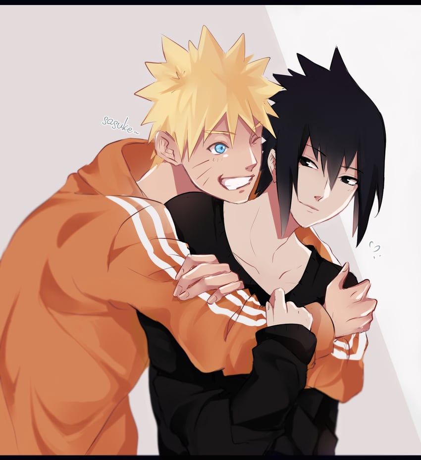 uzumaki naruto and uchiha sasuke (naruto and 1 more) drawn by cubur
