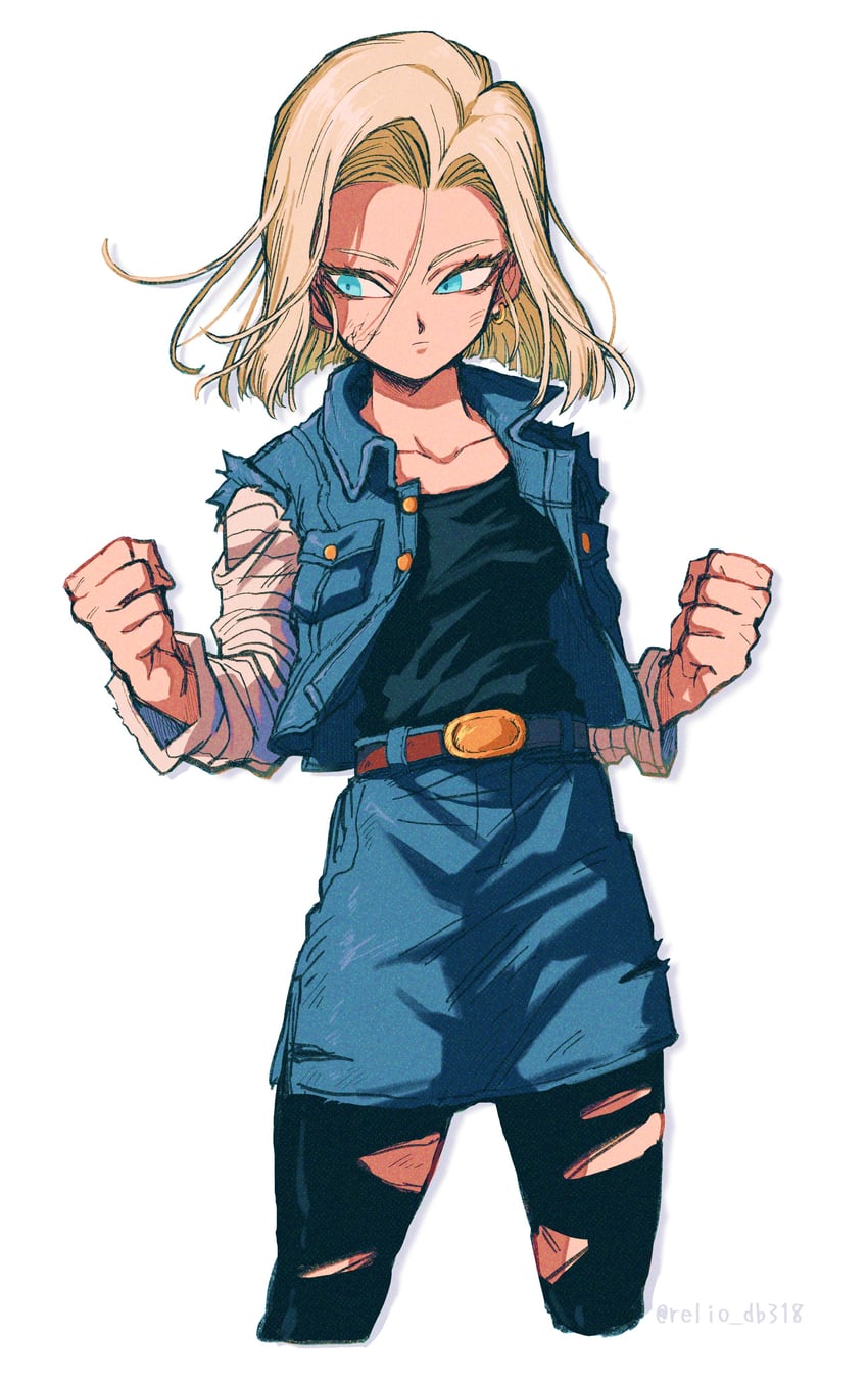 android 18 (dragon ball and 1 more) drawn by relio_db318