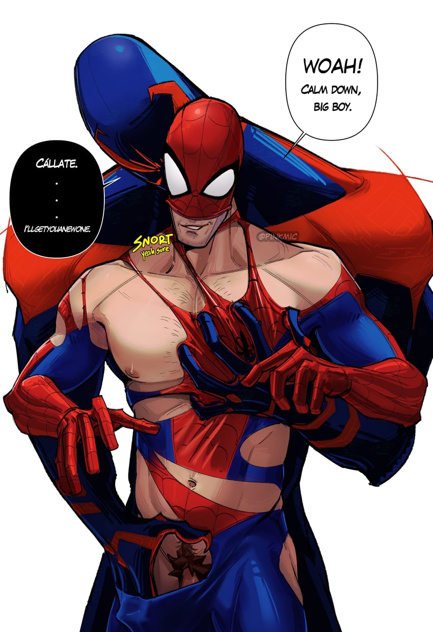 miguel o'hara and peter b parker (marvel and 3 more) drawn by p1nkmic