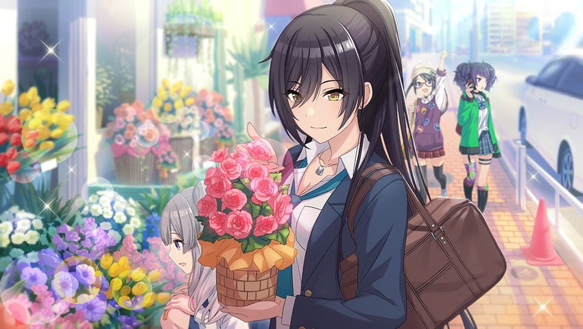 shirase sakuya, tanaka mamimi, yukoku kiriko, and mitsumine yuika (idolmaster and 1 more)