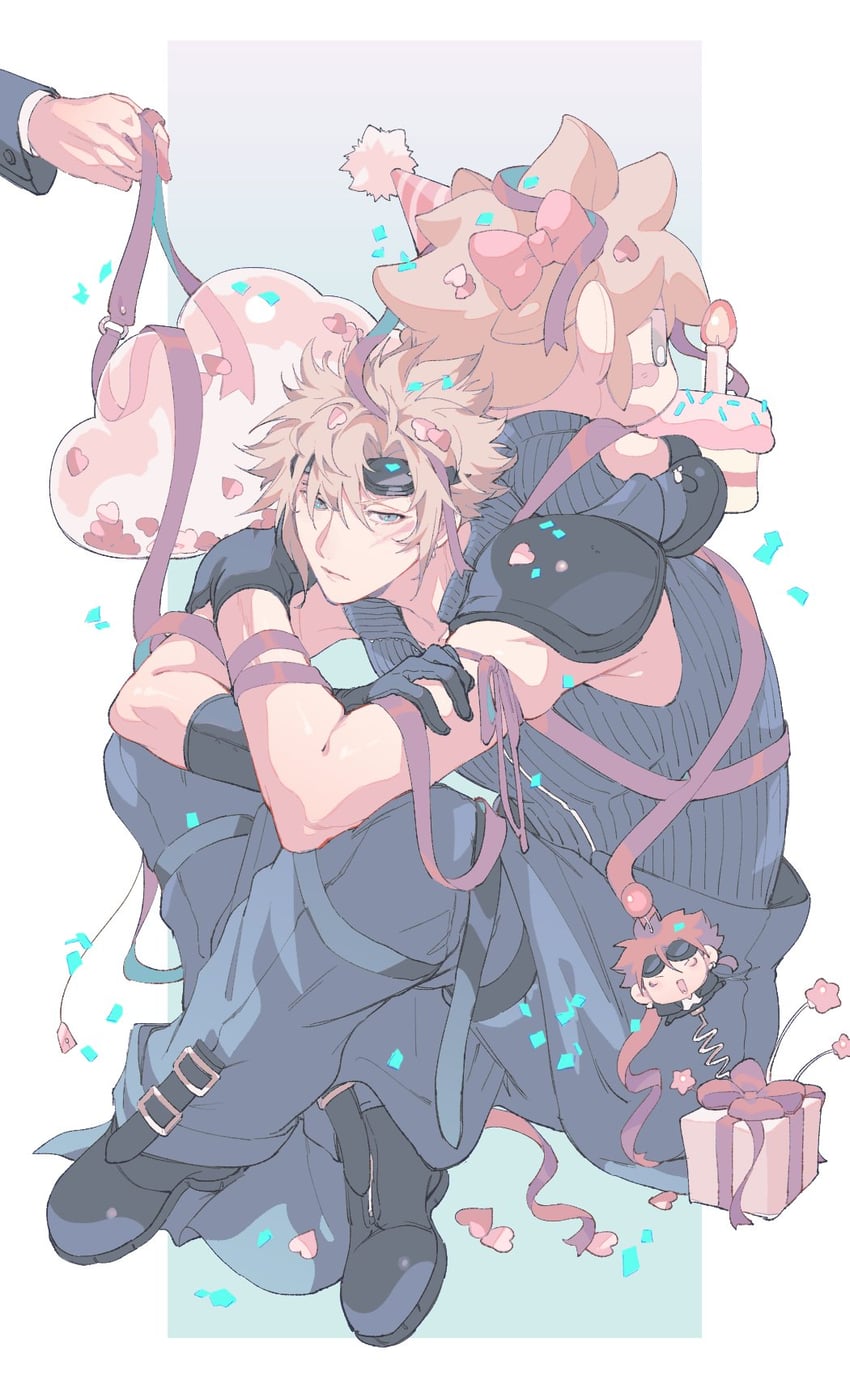 cloud strife and reno (final fantasy and 2 more) drawn by pokashi