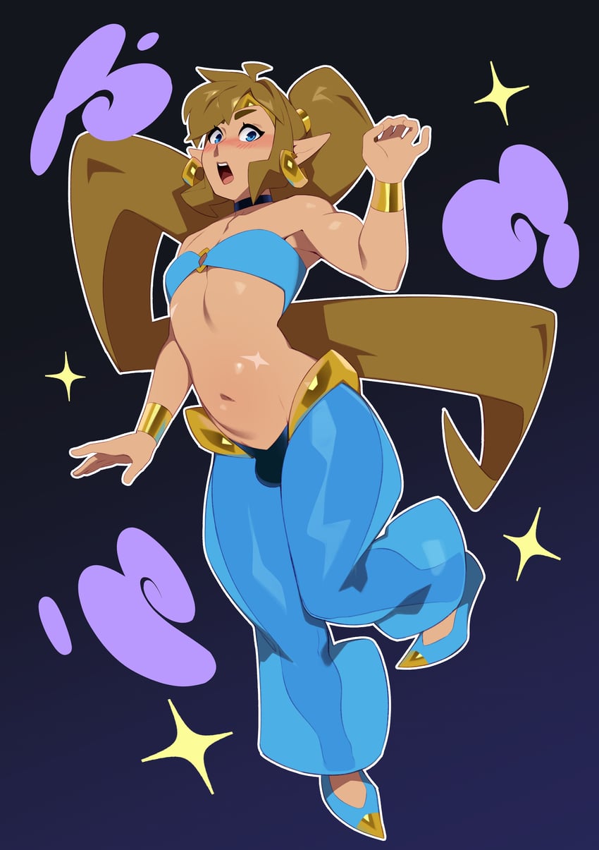 link and shantae (the legend of zelda and 1 more) drawn by combos_&_doodles