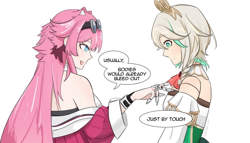 raora panthera and cecilia immergreen (hololive and 1 more) drawn by kaje_zu