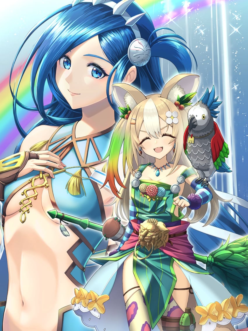 dana iclucia, ricotta beldine, amemochi nina, and little paro (ys and 2 more) drawn by chiga_akira