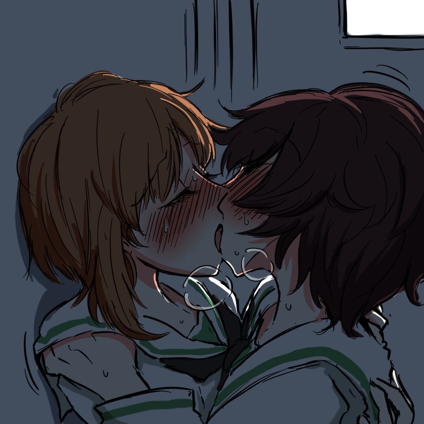 nishizumi miho and akiyama yukari (girls und panzer) drawn by noumen