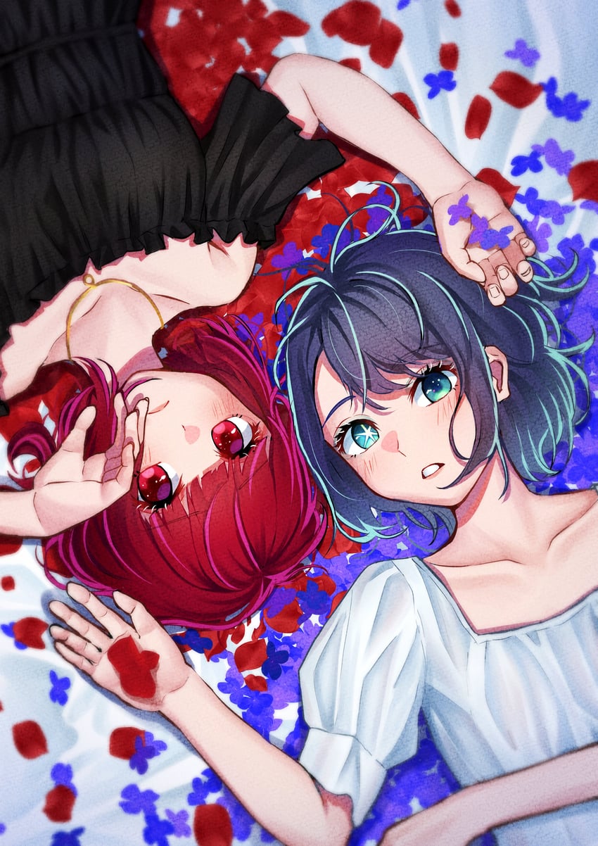 arima kana and kurokawa akane (oshi no ko) drawn by aboreen