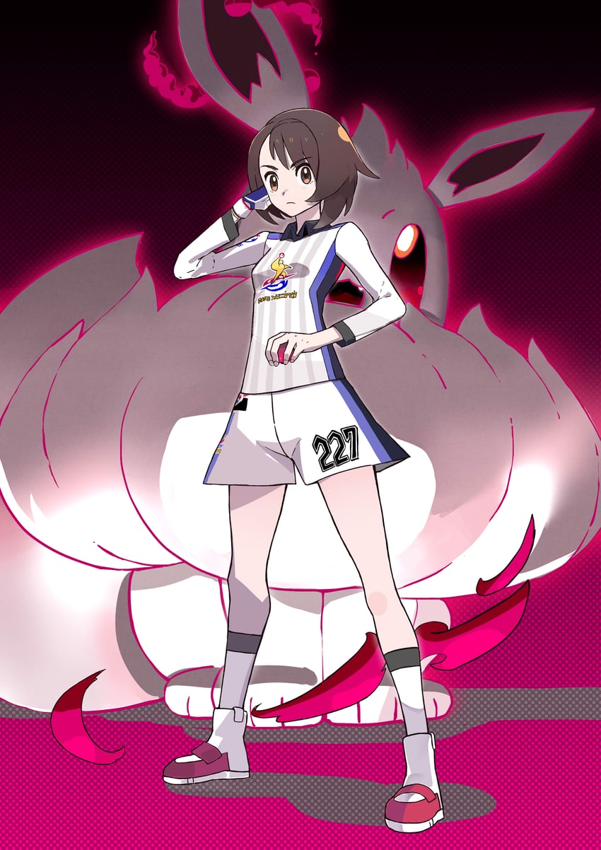 gloria, eevee, and gigantamax eevee (pokemon and 1 more) drawn by hiro_(user_negm3832)