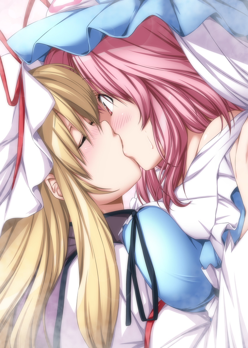 yakumo yukari and saigyouji yuyuko (touhou) drawn by nori_tamago