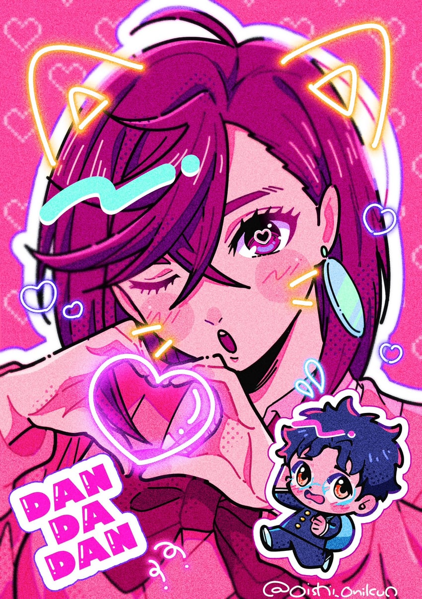 ayase momo and takakura ken (dandadan) drawn by oishi_onikuo