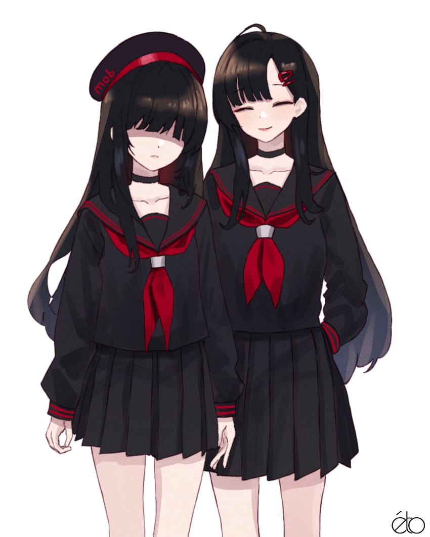 ichika and justice task force member (blue archive) drawn by ahneato