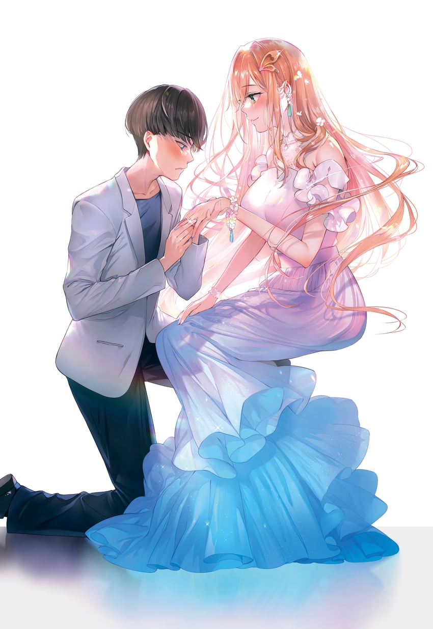 tamaki rio and isurugi haru (motokano to no jirettai gisou kekkon) drawn by pyon-kichi