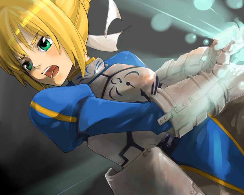 artoria pendragon and saber (fate and 1 more) drawn by karochii