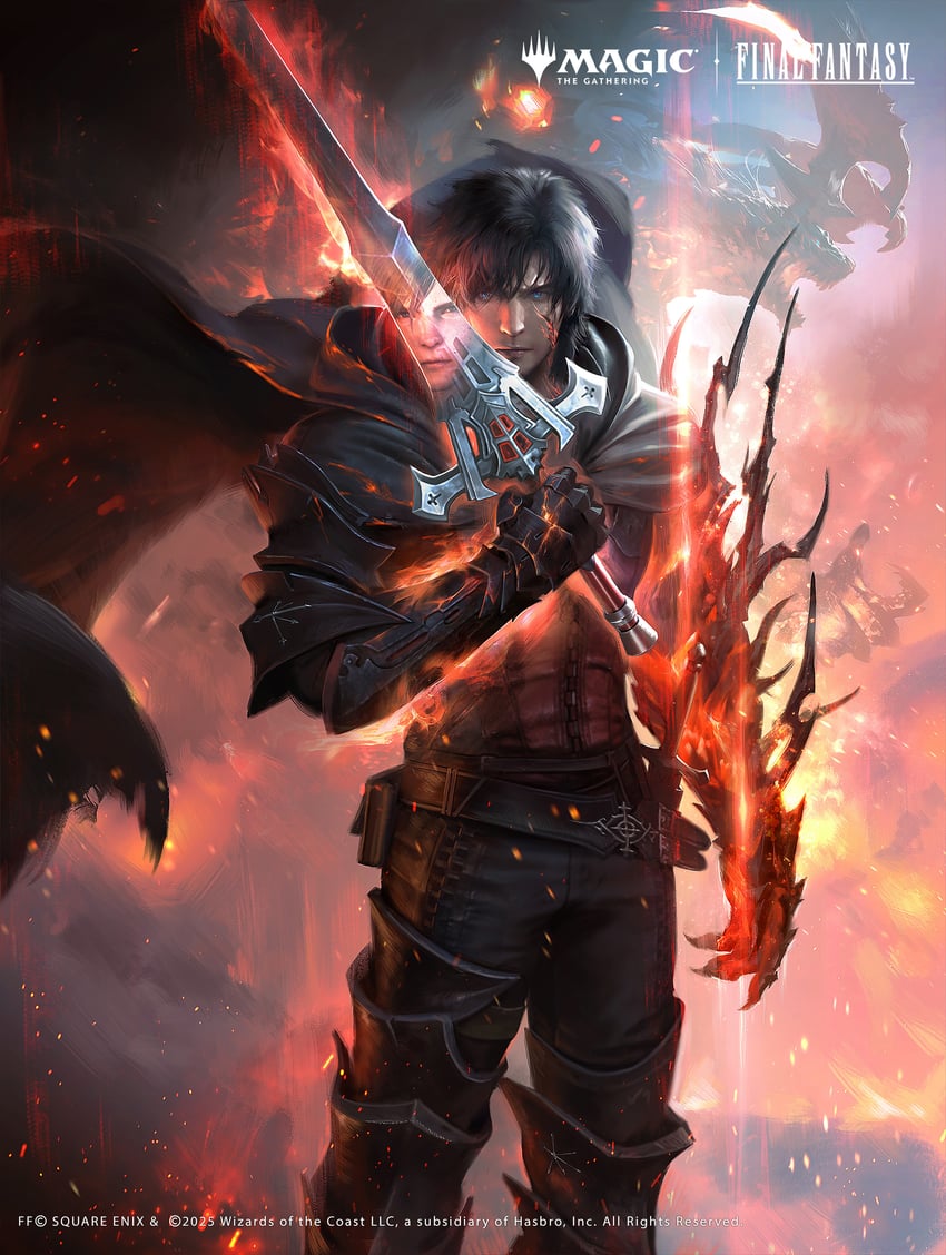 clive rosfield and ifrit (final fantasy and 2 more) drawn by joshua_raphael