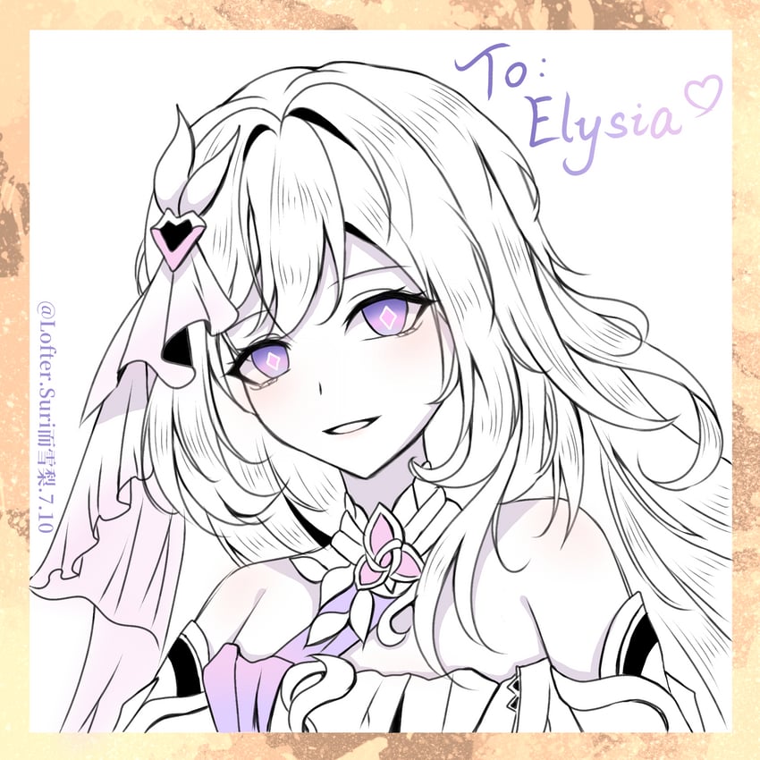 elysia (honkai and 1 more) drawn by danli_suri