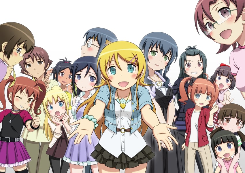 kousaka kirino, aragaki ayase, tamura manami, makishima saori, kurusu kanako, and 9 more (ore no imouto ga konna ni kawaii wake ga nai) drawn by sakaki_youma