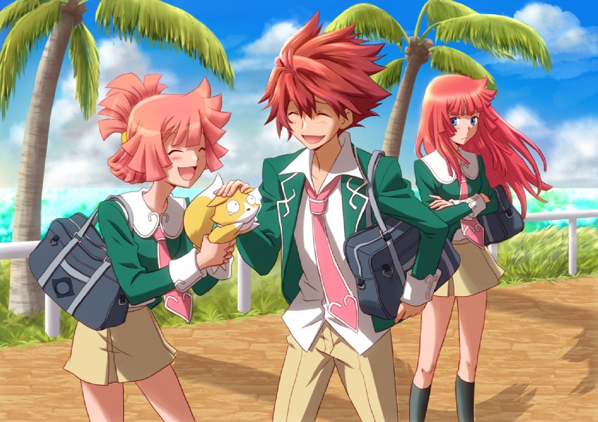 tsunashi takuto, you mizuno, and you marino (star driver) drawn by kiropin