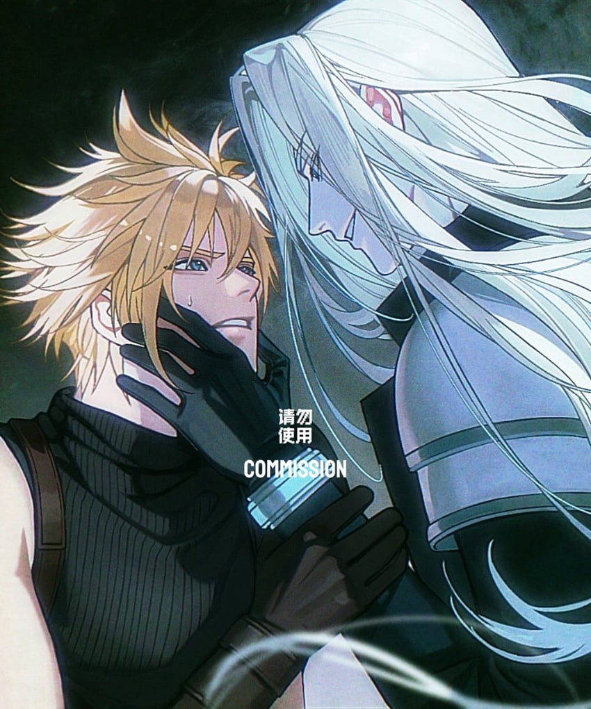 cloud strife and sephiroth (final fantasy and 2 more) drawn by rexcassday
