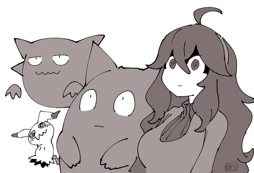 hex maniac, gengar, mimikyu, and haunter (pokemon and 1 more) drawn by chichibu_(watson)