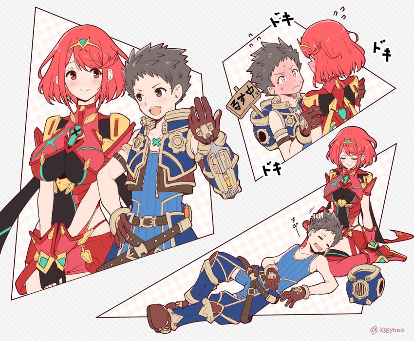 pyra and rex (xenoblade chronicles and 1 more) drawn by mochimochi_(xseynao)