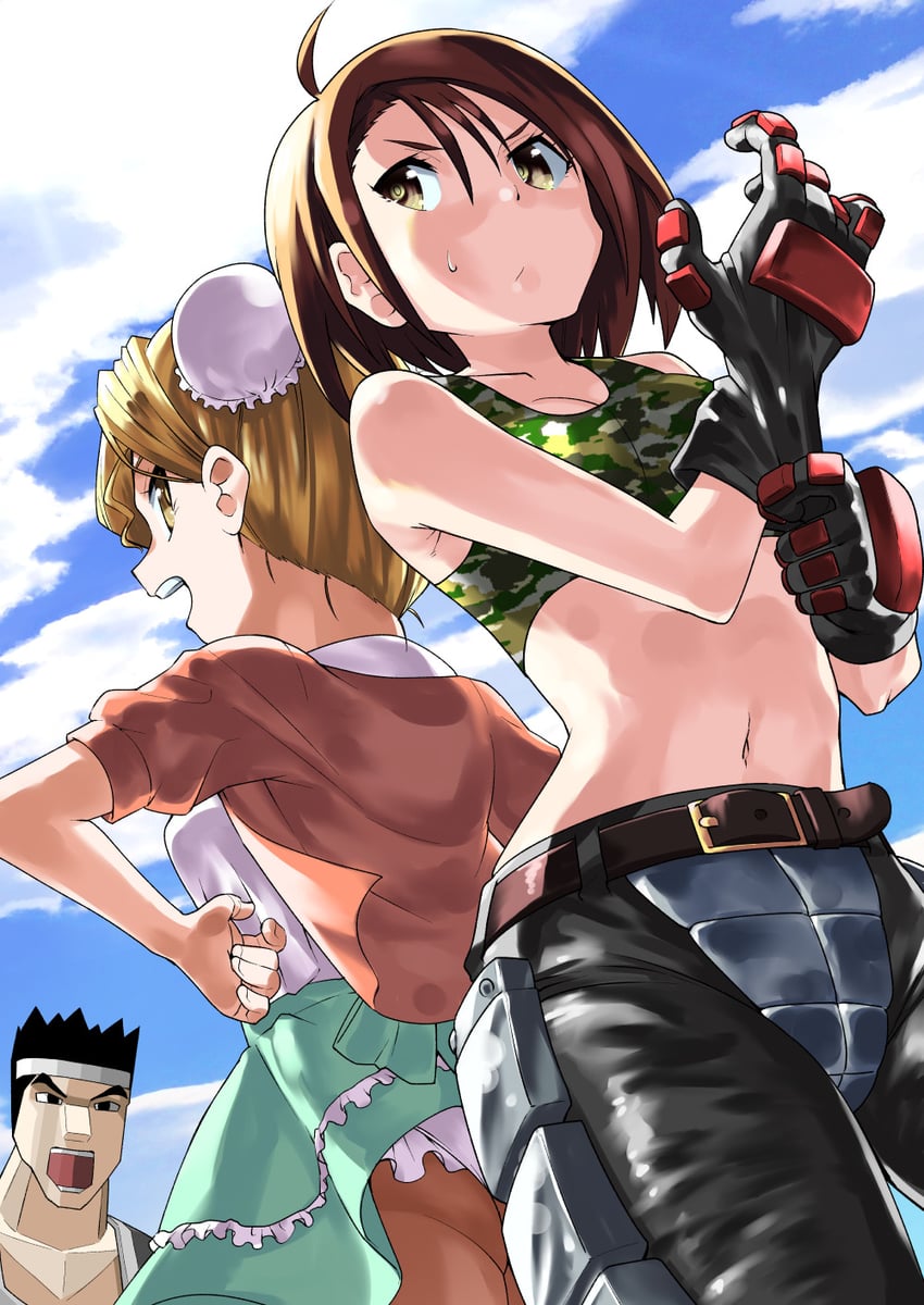 kazama akira, hayasaka akira, and yuki akira (super real mahjong and 2 more) drawn by toku_sonchou