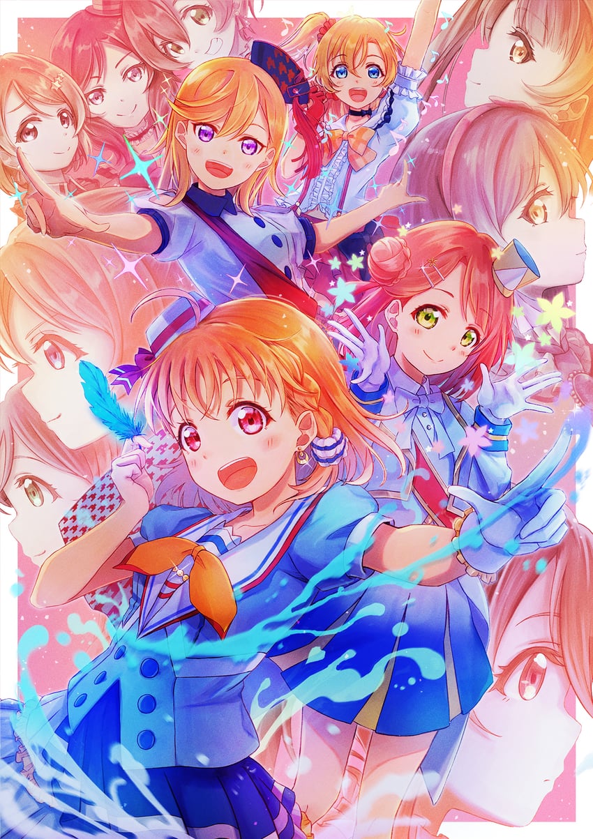 nishikino maki, tojo nozomi, sonoda umi, yazawa nico, ayase eli, and 7 more (love live! and 4 more) drawn by macken666