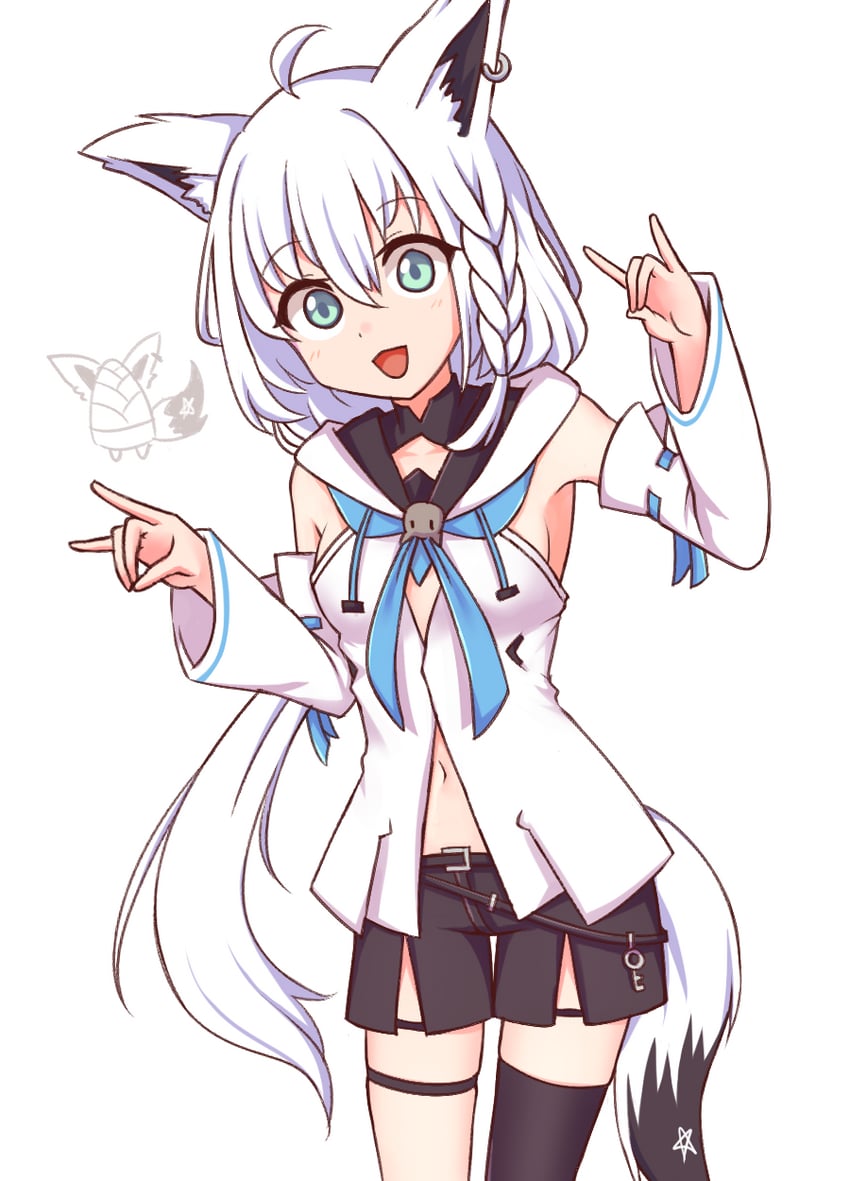 shirakami fubuki and oruyanke (hololive) drawn by wool_(miwol)