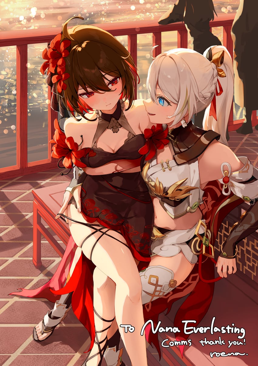 kiana kaslana, seele vollerei, and seele (honkai and 1 more) drawn by roena