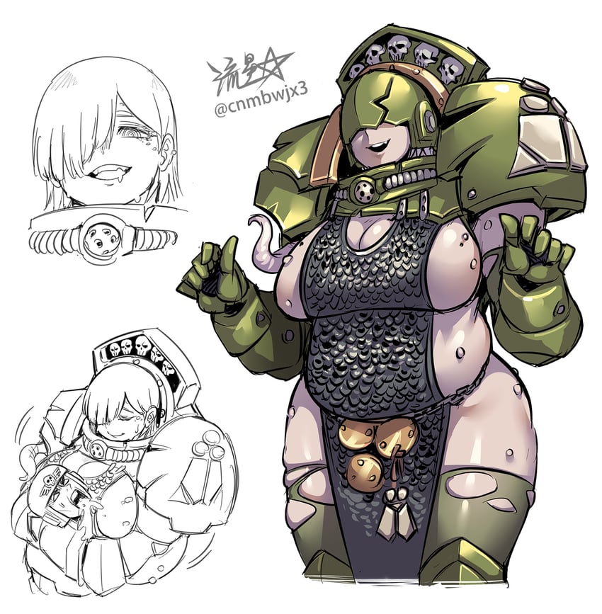 adeptus astartes, astra militarum, and chaos space marine (warhammer 40k) drawn by ryuusei_(mark_ii)