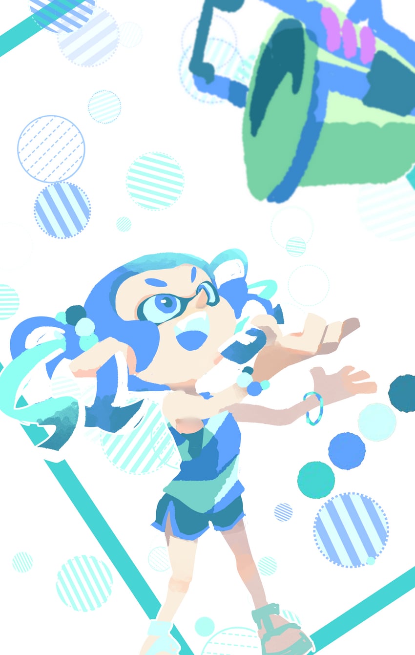 inkling player character and inkling girl (splatoon) drawn by koike3582