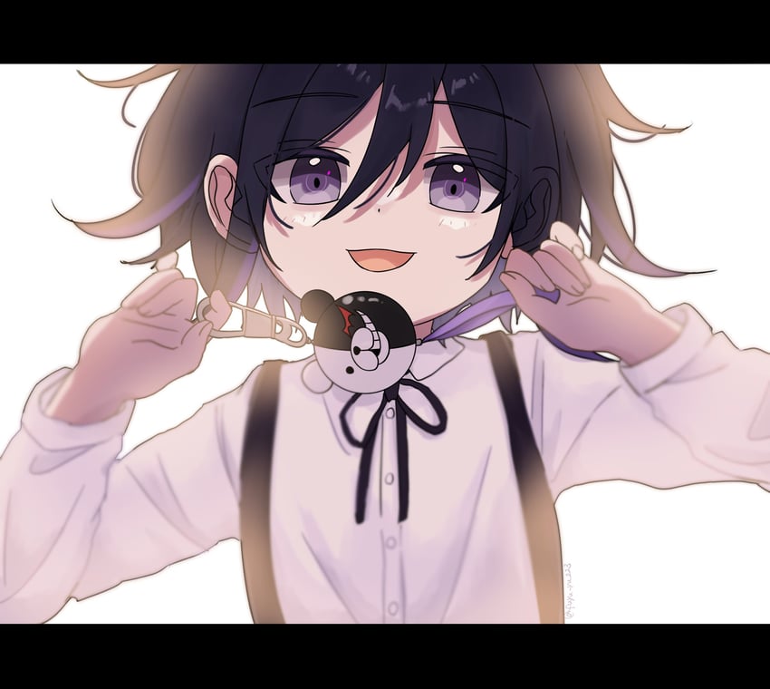 oma kokichi and monokuma (danganronpa and 2 more) drawn by fuyu_ko