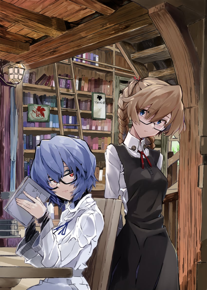 souryuu asuka langley and ayanami rei (neon genesis evangelion) drawn by yagisawa_teru