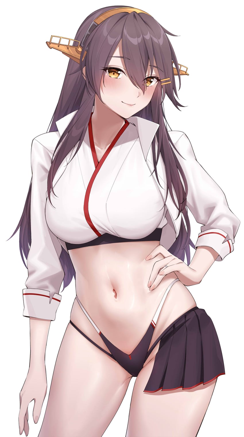 haruna and haruna kai ni (kantai collection) drawn by ieufg
