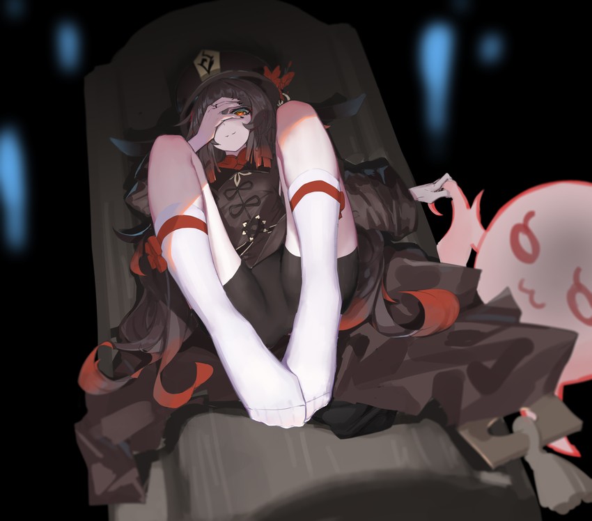 hu tao and boo tao (genshin impact) drawn by asa_ni_haru